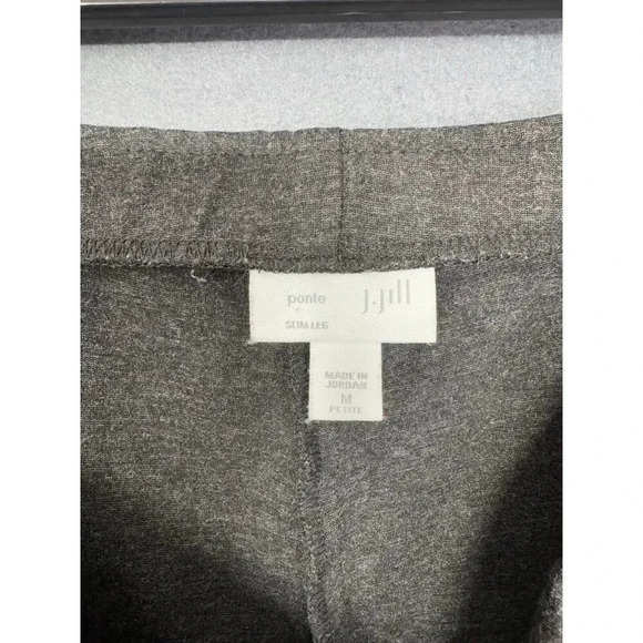 J. Jill Pants Womens Medium Petite Gray Ponte Slim Leg Ankle Pull On Stretch - Picture 5 of 10
